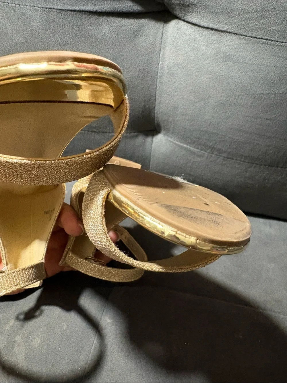 Women’s Gold Ankle-Strap Dress Sandals